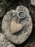 Olive Wood Heart Keychain