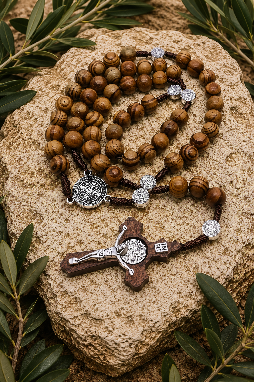 Jerusalem Olive Wood Rosary