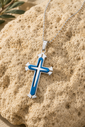 Blue Cross Necklace