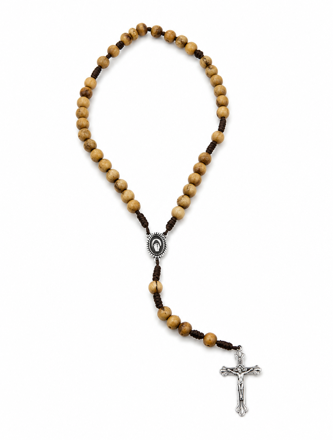 Saint Charbel Olive Wood Rosary